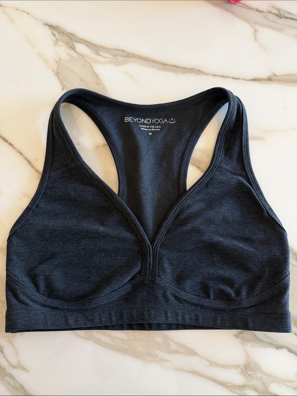 Beyond Yoga Black Racerback V-Neck Sports Bra